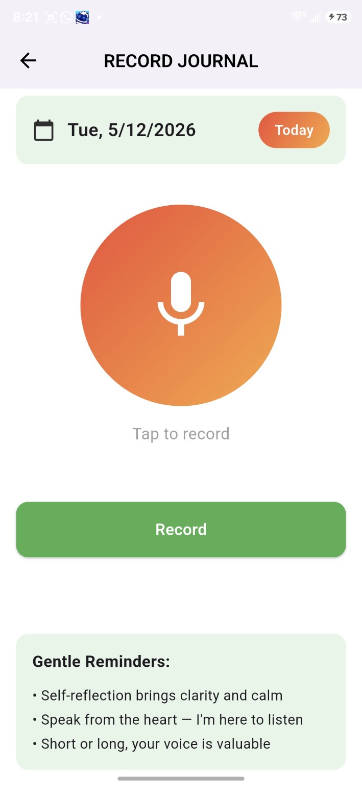 EmpathIQ record journal screen